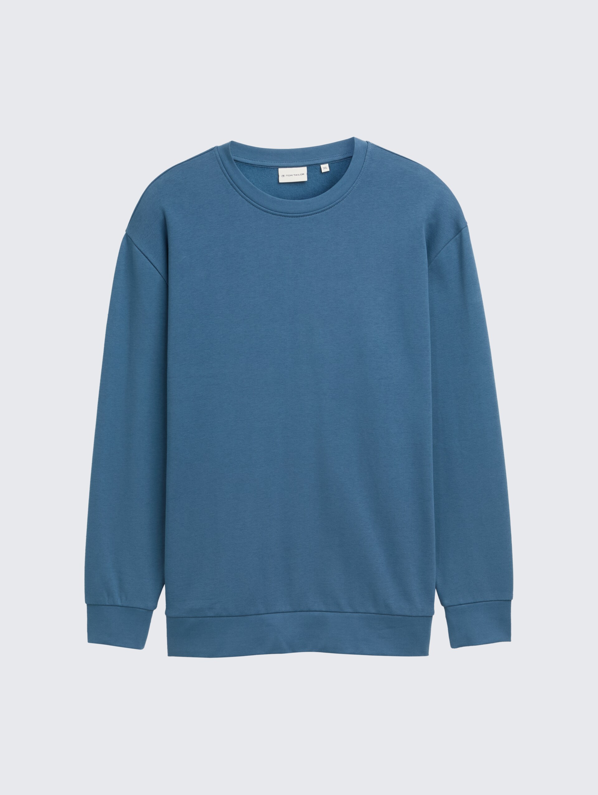 Plus Size - Basic Sweatshirt in Unifarben - real teal blue - Vorder-Produkt-Ansicht