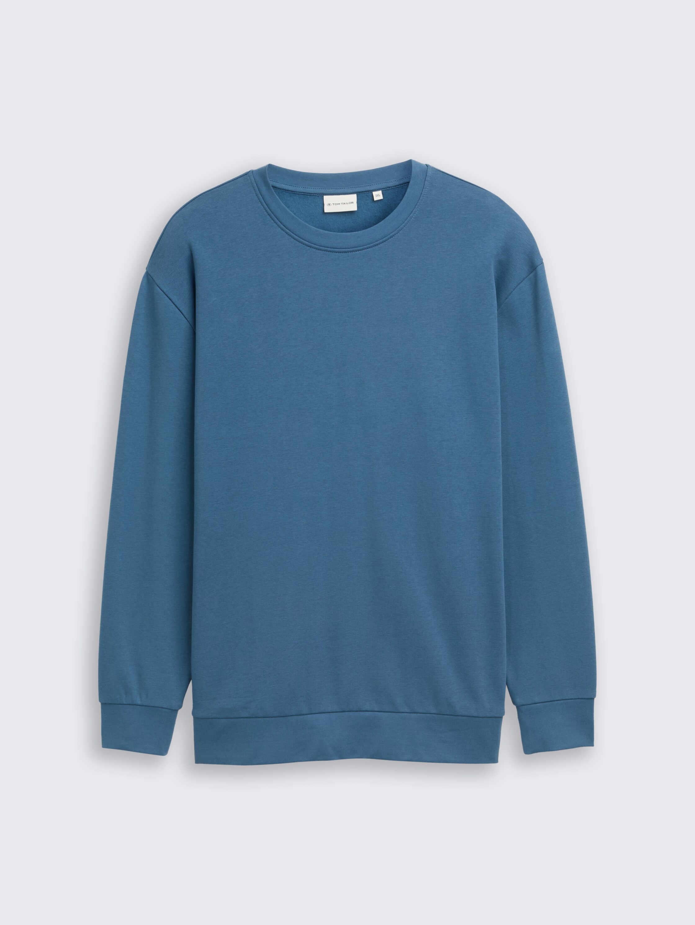 Plus Size - Basic sweatshirt in effen kleuren - real_teal_blue - 