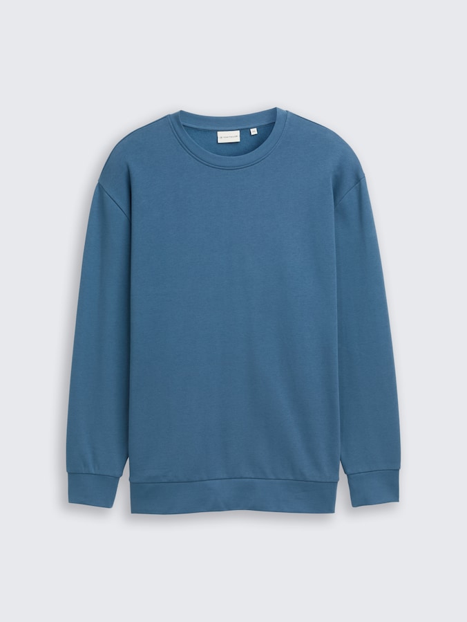 Plus Size - Basic Sweatshirt in Unifarben von Men Plus Size, real teal blue