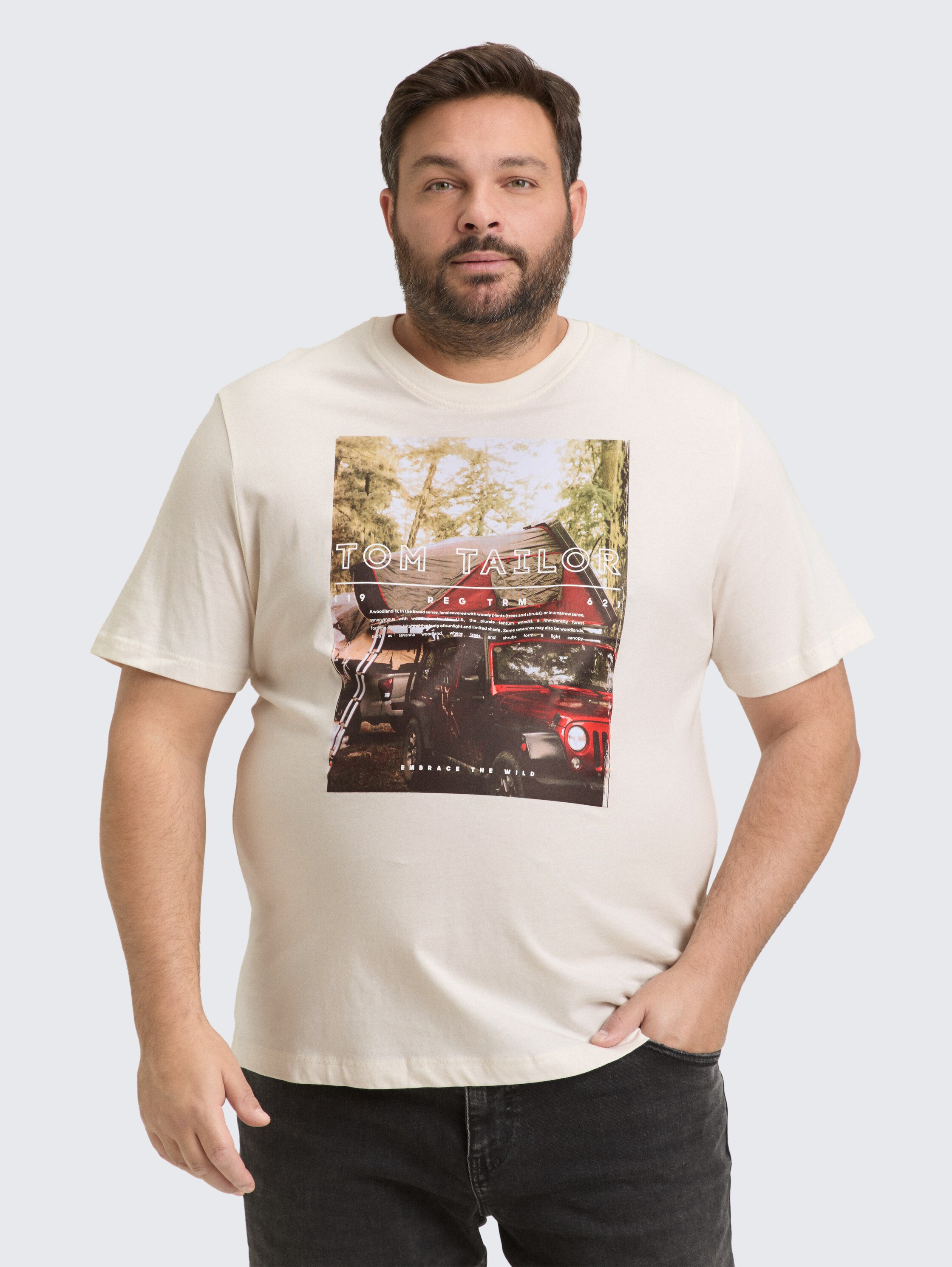 Plus Size - T-Shirt mit Fotoprint - gardenia_white - 