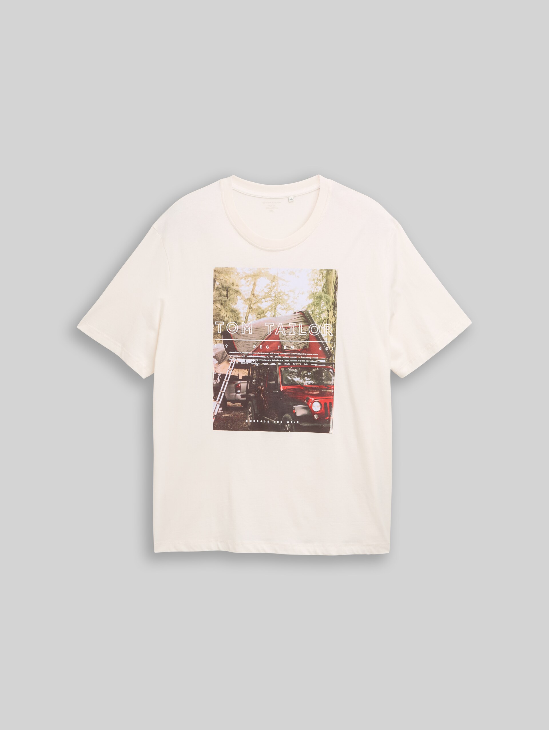 Plus Size - T-Shirt mit Fotoprint - Gardenia White - Vorder-Produkt-Ansicht