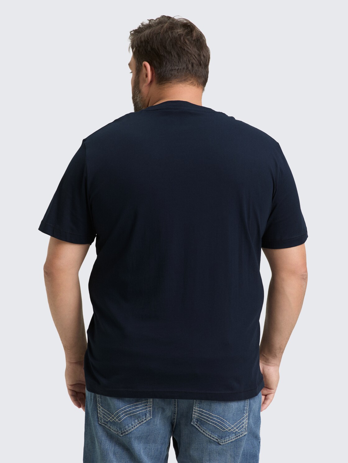 Plus Size - T-Shirt mit Fotoprint - sky captain blue - Detail-Model-Ansicht