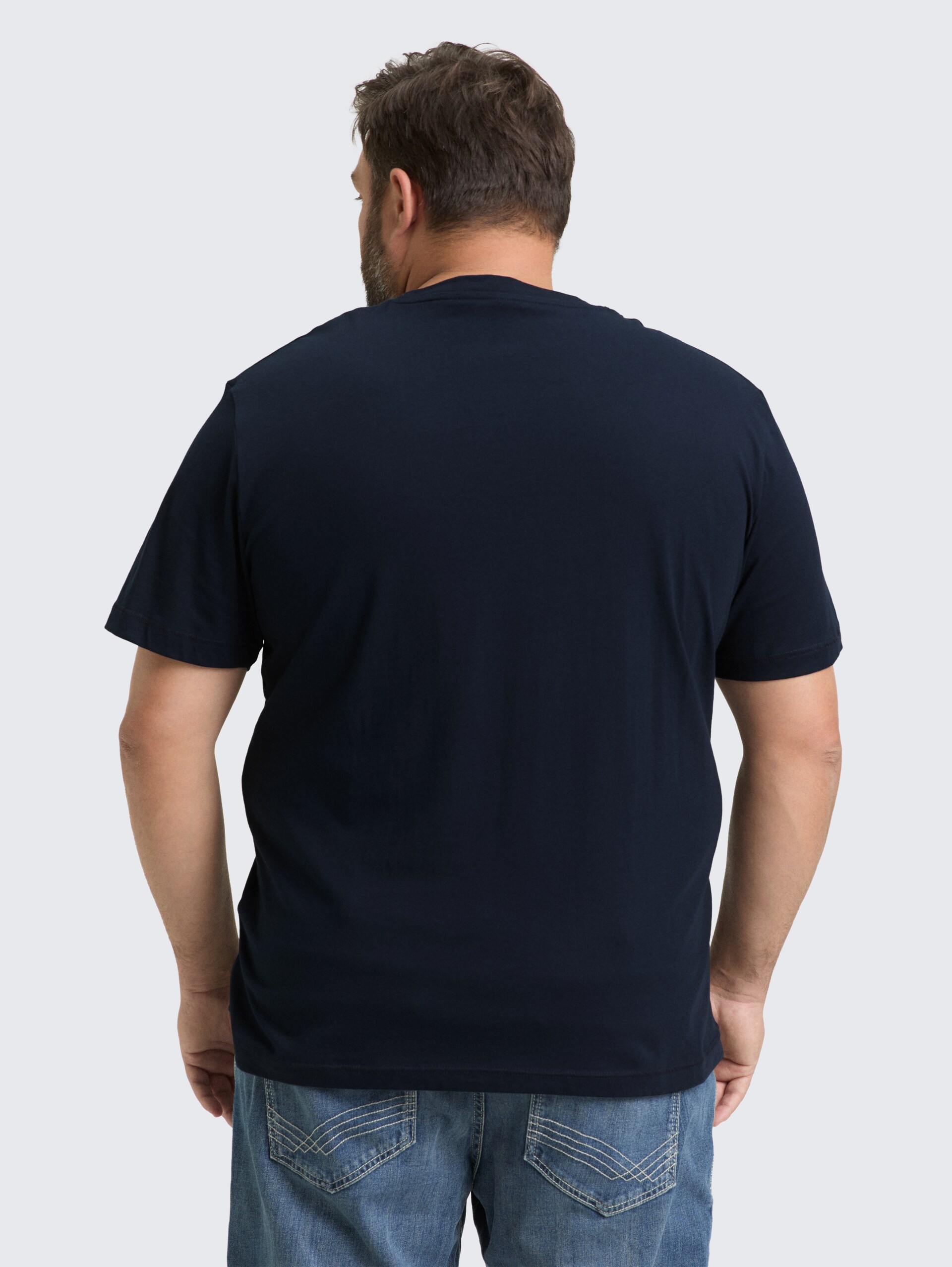 Plus Size - T-Shirt mit Fotoprint - sky captain blue - Detail-Model-Ansicht
