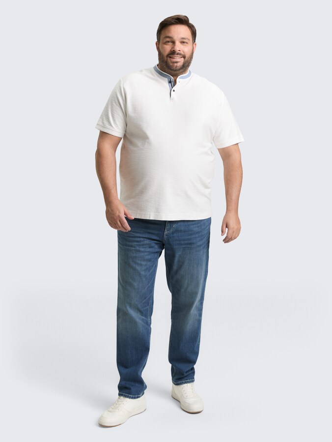 Plus Size - TTPLUS REGULAR Jeans mit Stretch von Men Plus Size, Used Mid Stone Blue Denim