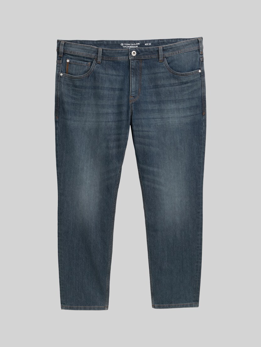 Plus Size - TTPLUS REGULAR Stretch Jeans by Men Plus Size, mid stone blue grey denim