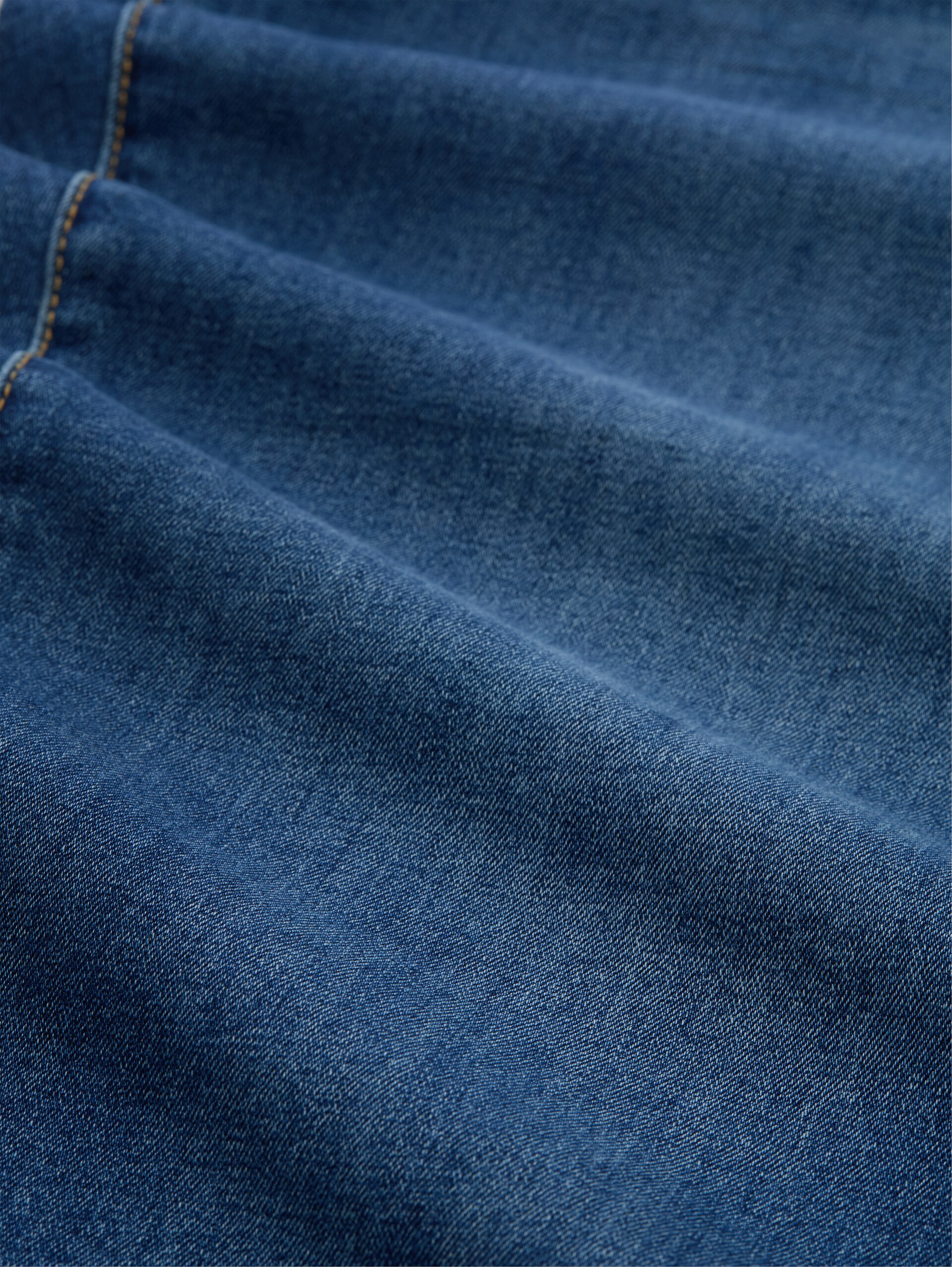 Plus Size - Straight jeans - Clean Mid Stone Blue Denim - Materiaalweergave
