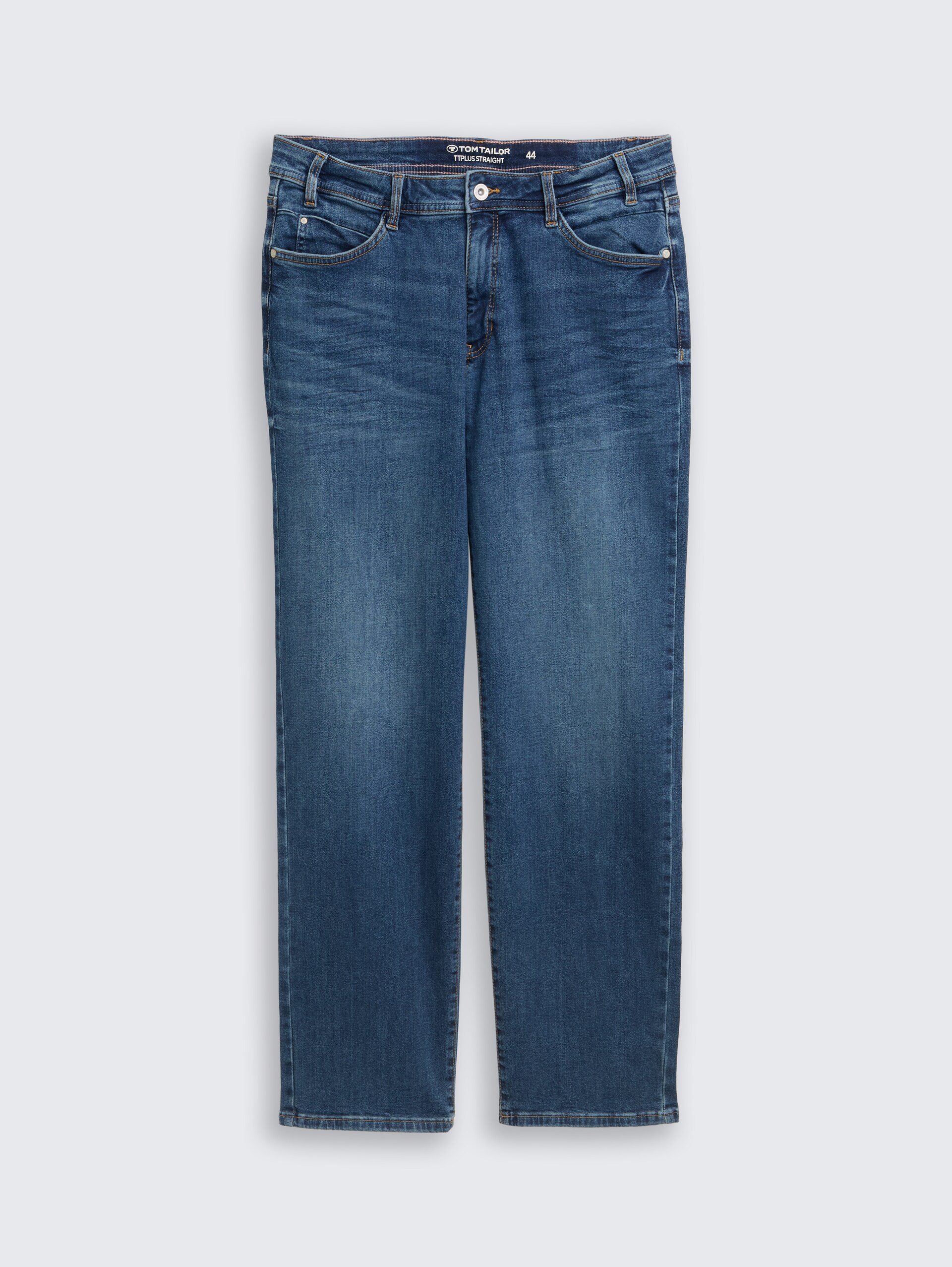 Plus Size - Straight jeans - Clean Mid Stone Blue Denim - Product vooraanzicht