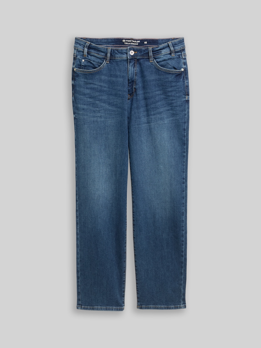 Plus Size - Straight Jeans by Women Plus Size, Clean Mid Stone Blue Denim