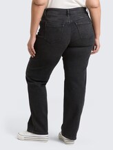 Plus Size - Straight Jeans - faded black - Auschnitt Model-Rückansicht
