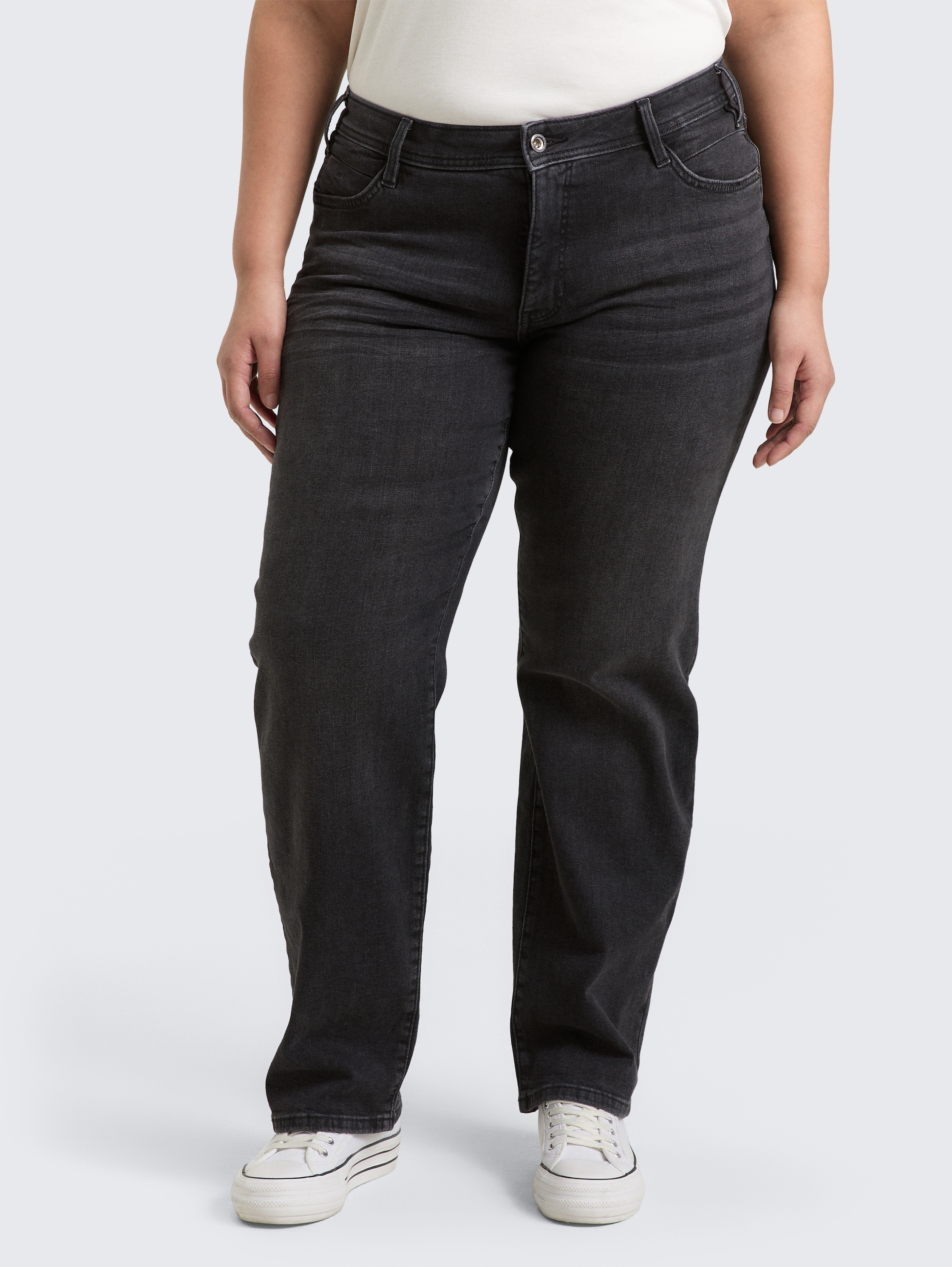 Plus Size - Straight Jeans - faded_black - 