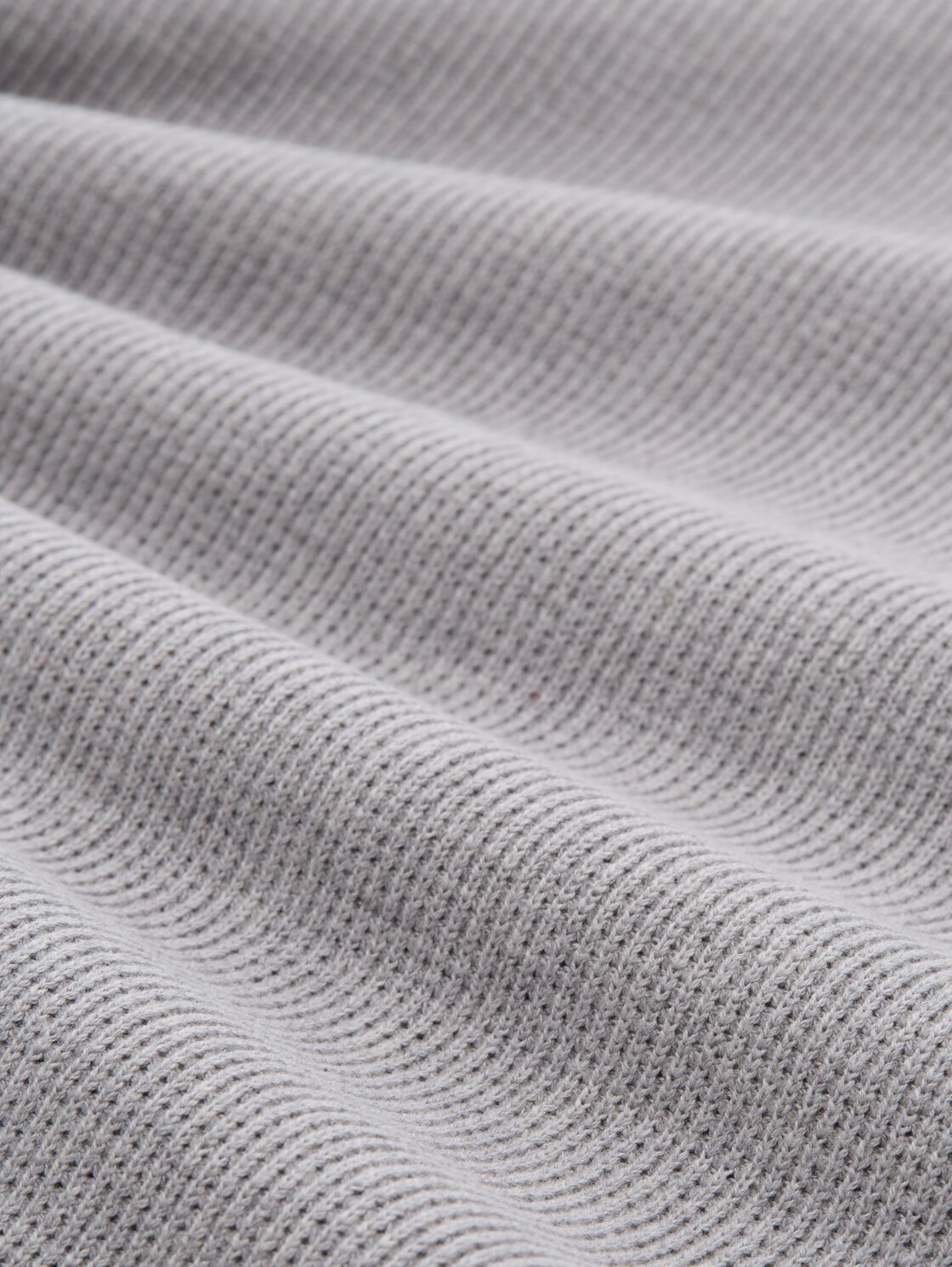 2-in-1 Strickpullover aus Baumwolle - Light Stone Grey Melange - Material-Ansicht