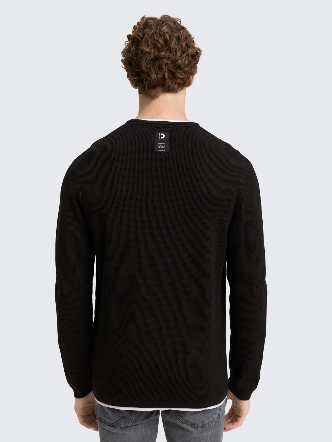 2-in-1 Strickpullover aus Baumwolle - Black