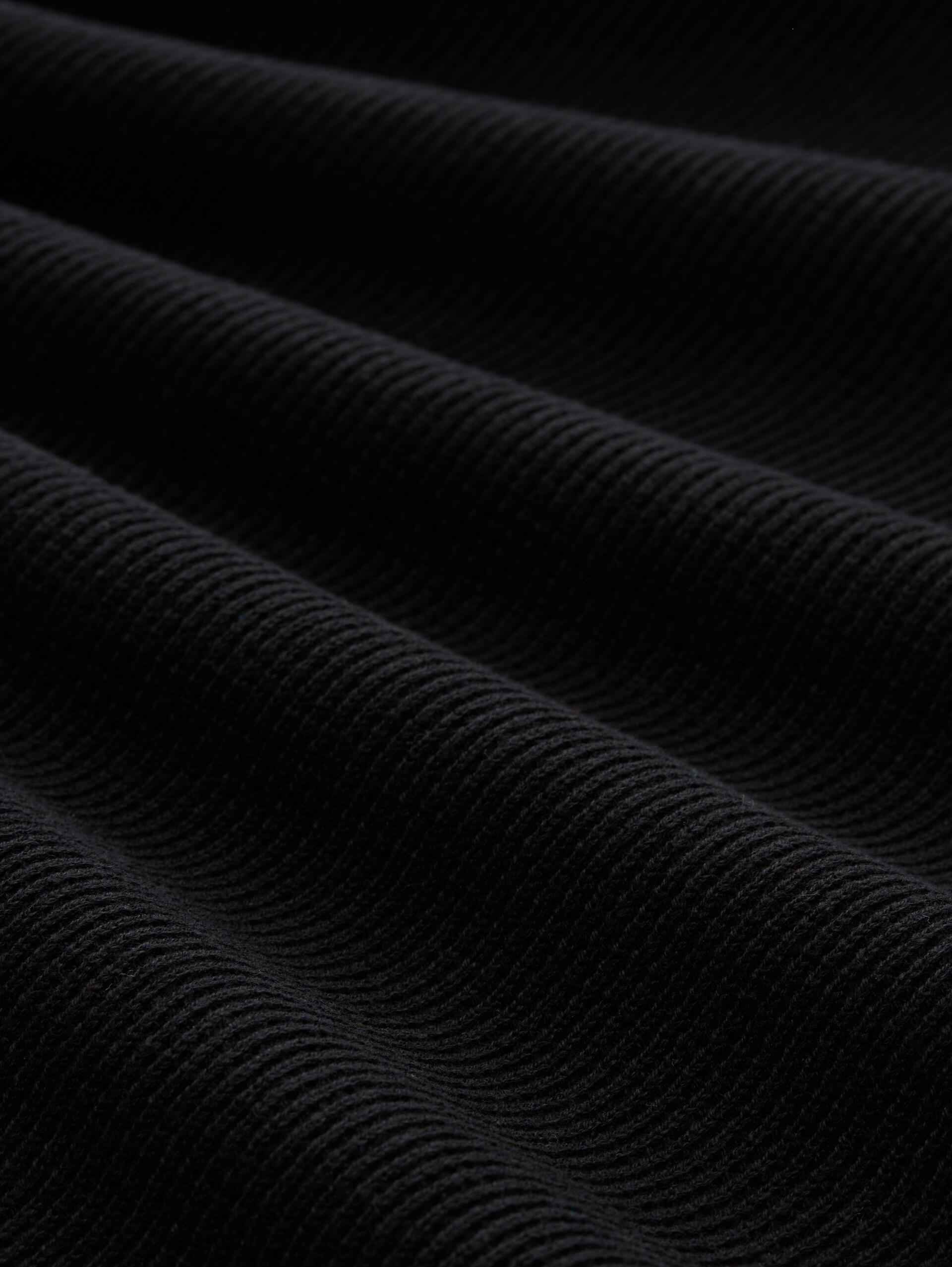 2-in-1 Strickpullover aus Baumwolle - Black - Material-Ansicht