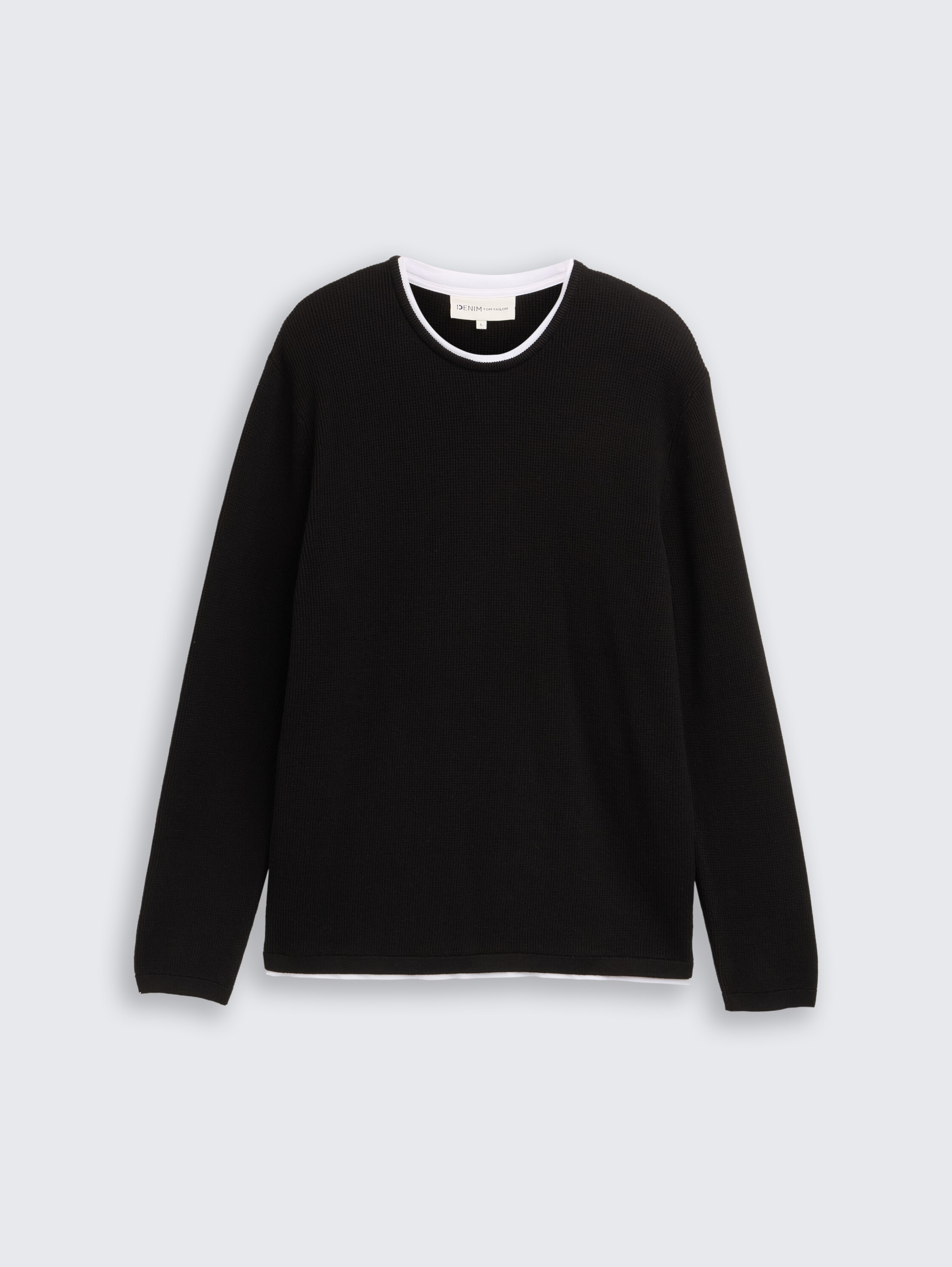 2-in-1 Strickpullover aus Baumwolle - Black