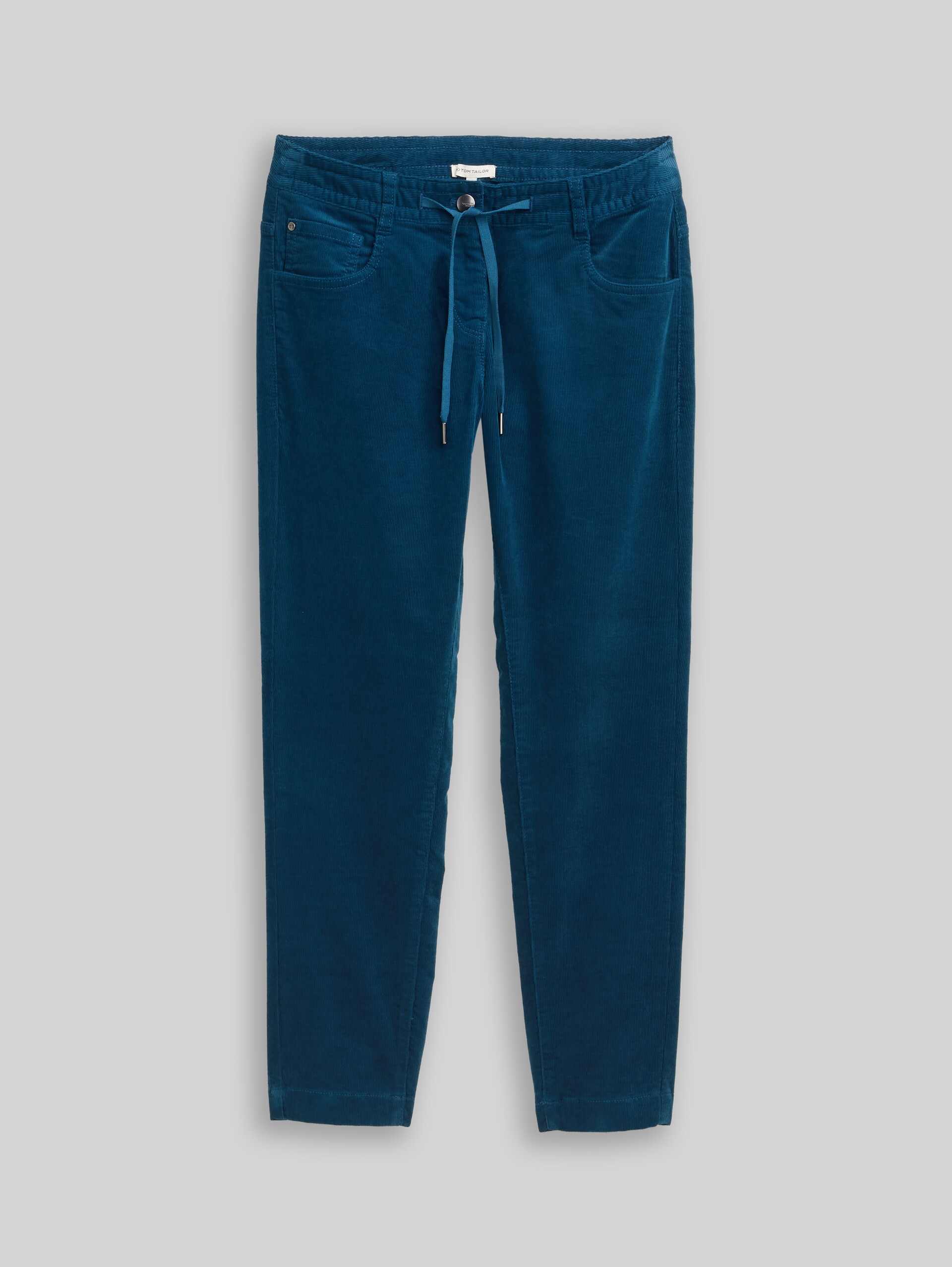 Tapered relaxed corduroy trousers - Dark Petrol - Front product view