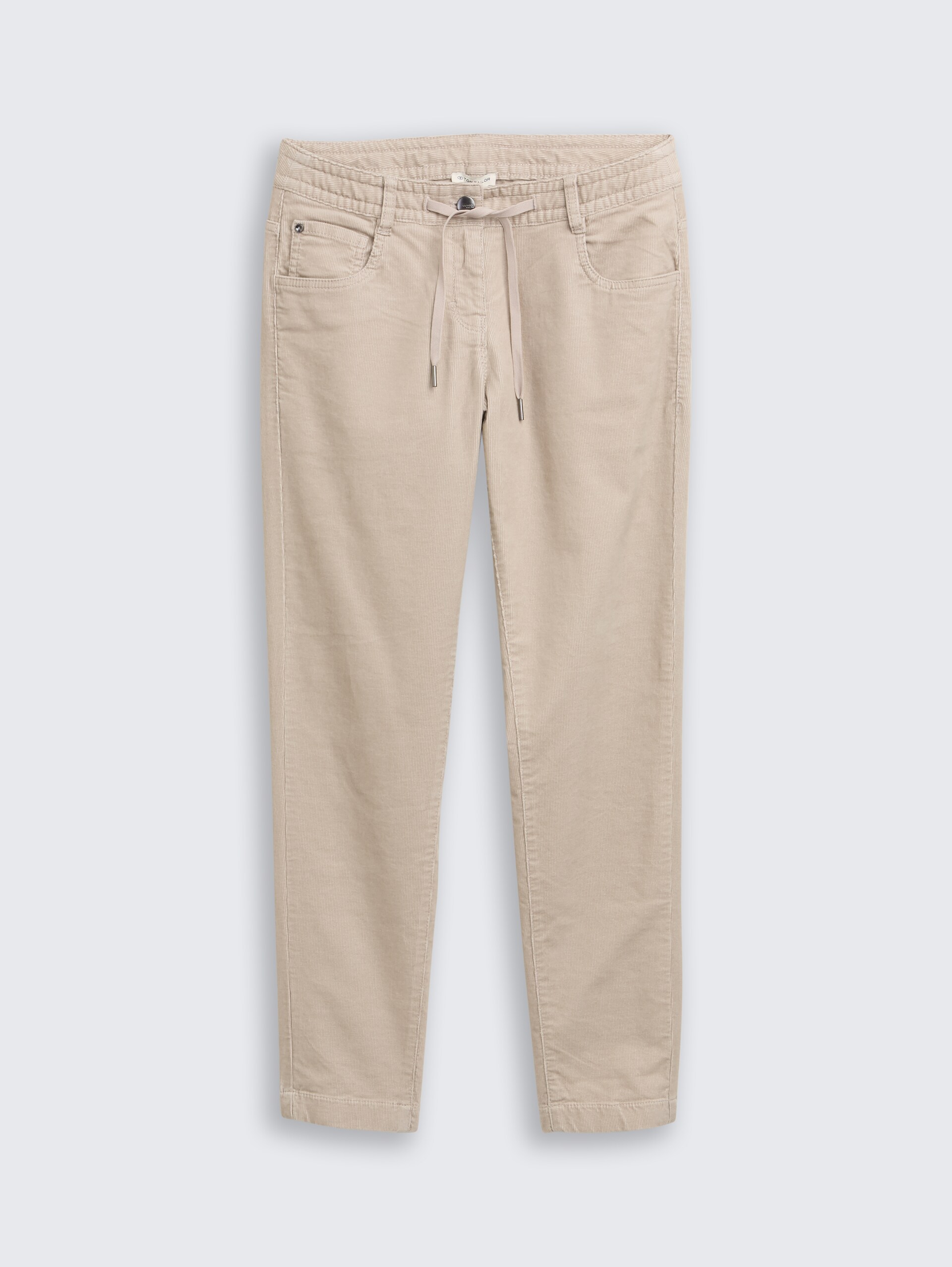 Tapered Relaxed Cordhose - soft taupe grey - Vorder-Produkt-Ansicht
