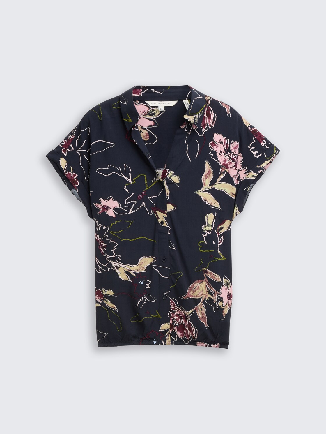 Plus Size - Bluse mit Blumenmuster - big flower design - Vorder-Produkt-Ansicht