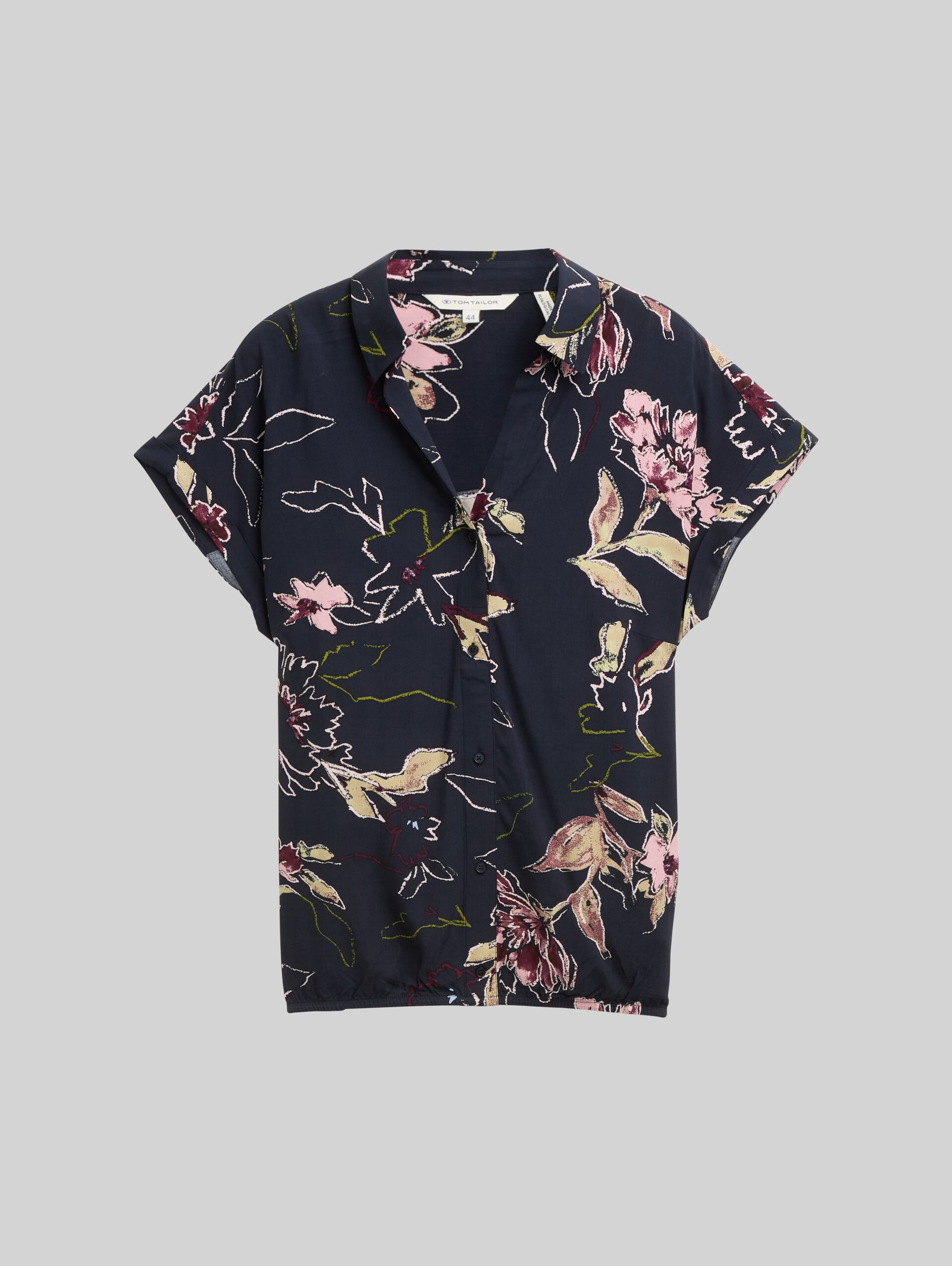 Plus Size - Blouse with floral pattern - big flower design - Front product view