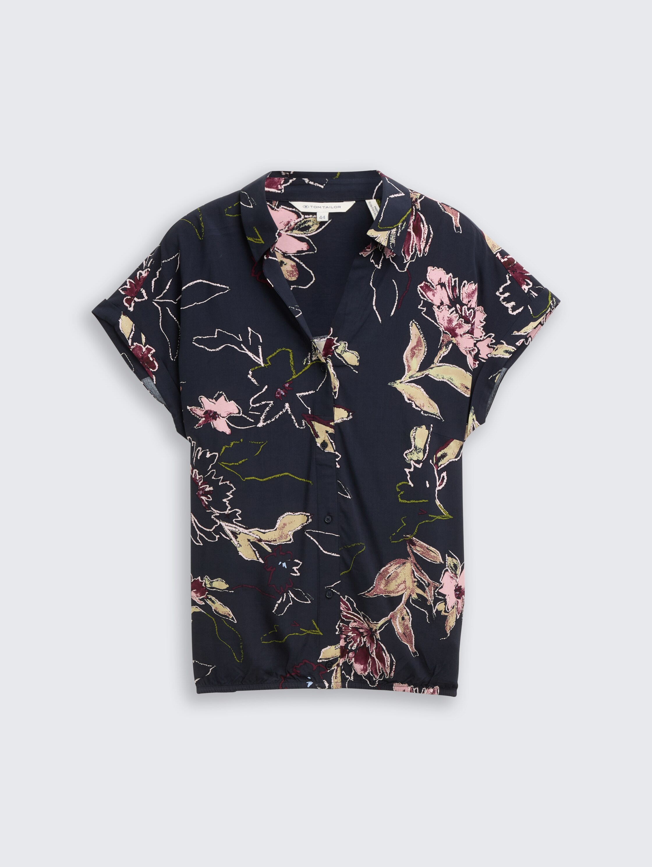 Plus Size - Bluse mit Blumenmuster - big flower design - Vorder-Produkt-Ansicht