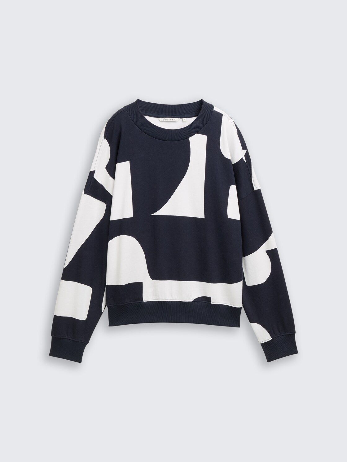 Loose Fit Sweatshirt mit Muster - navy white big scale print - Vorder-Produkt-Ansicht