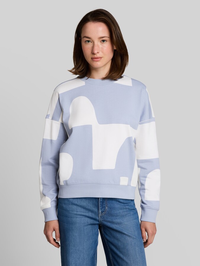 Loose Fit Sweatshirt mit Muster von Denim Female, foggy blue big scale print