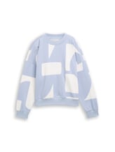 Ausgewählt, Loose Fit Sweatshirt mit Muster von Tom Tailor, blau