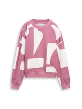 Ausgewählt, Loose Fit Sweatshirt mit Muster von Tom Tailor, rosa