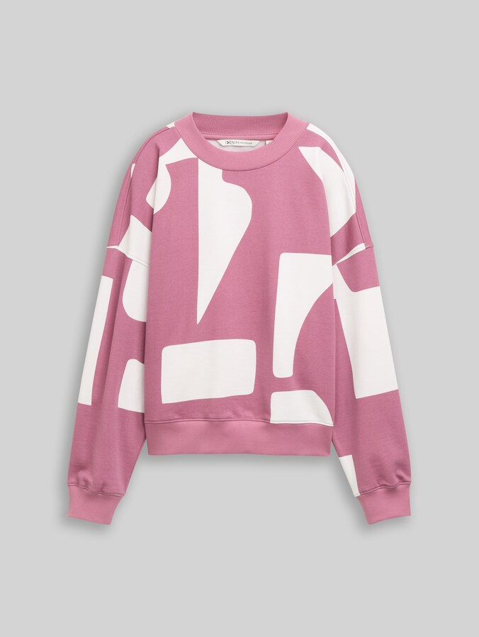 Loose Fit Sweatshirt mit Muster von Denim Female, dusty berry big scale print