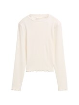 Nicht ausgewählt, Cropped Langarmshirt mit Rippstruktur von , weiß