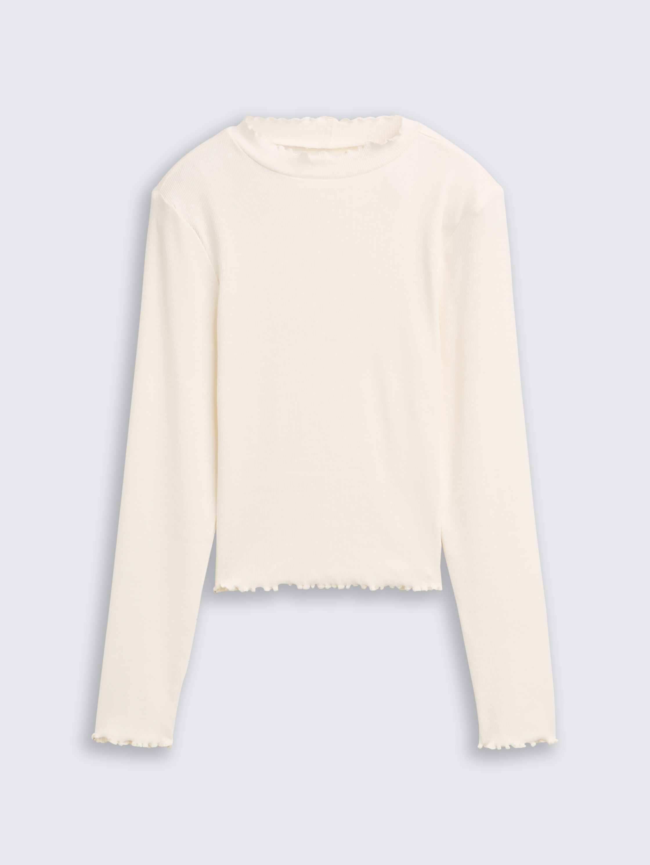 Cropped shirt met lange mouwen en geribde structuur - wool_white - 