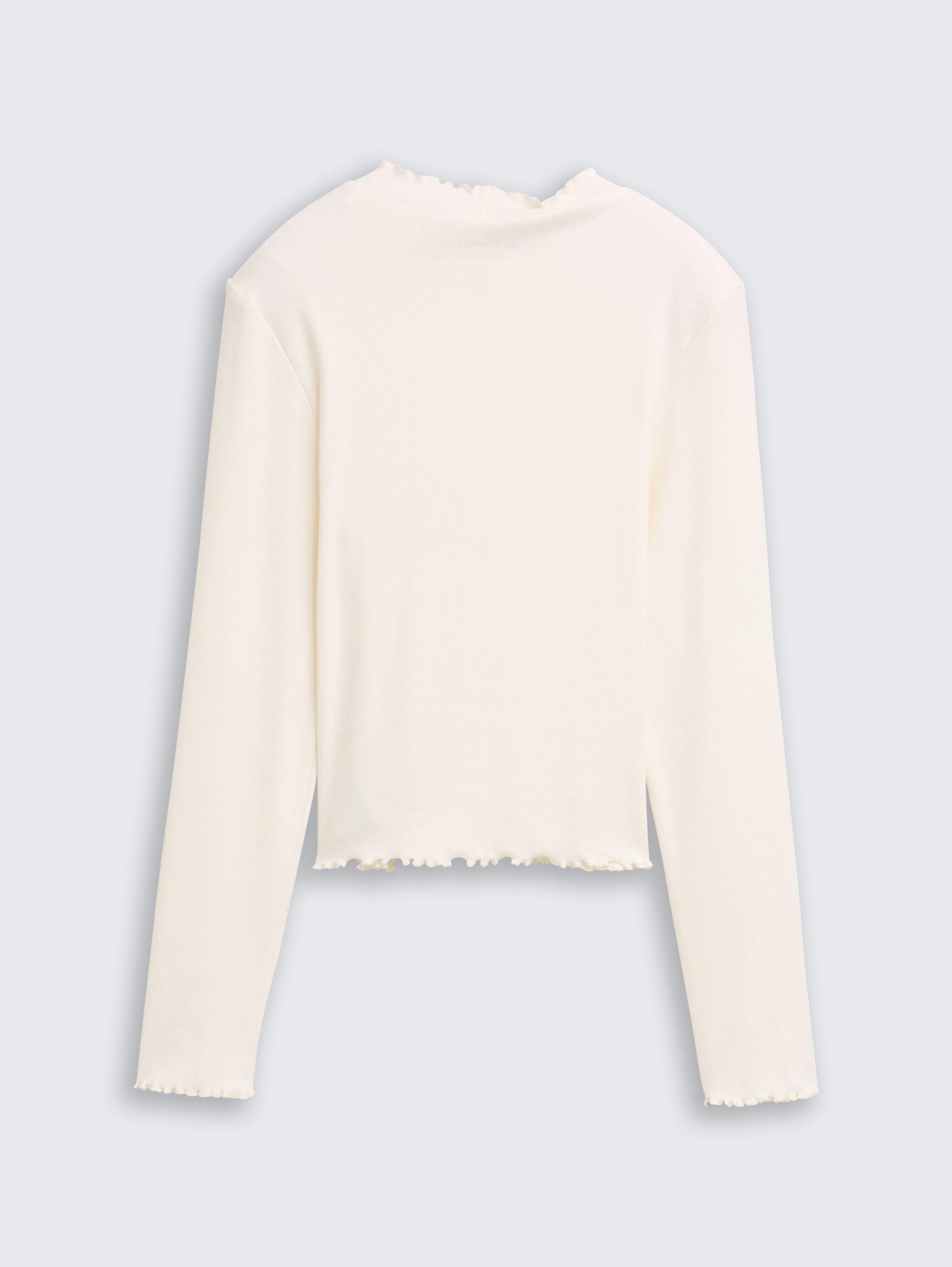Cropped shirt met lange mouwen en geribde structuur - wool_white - 