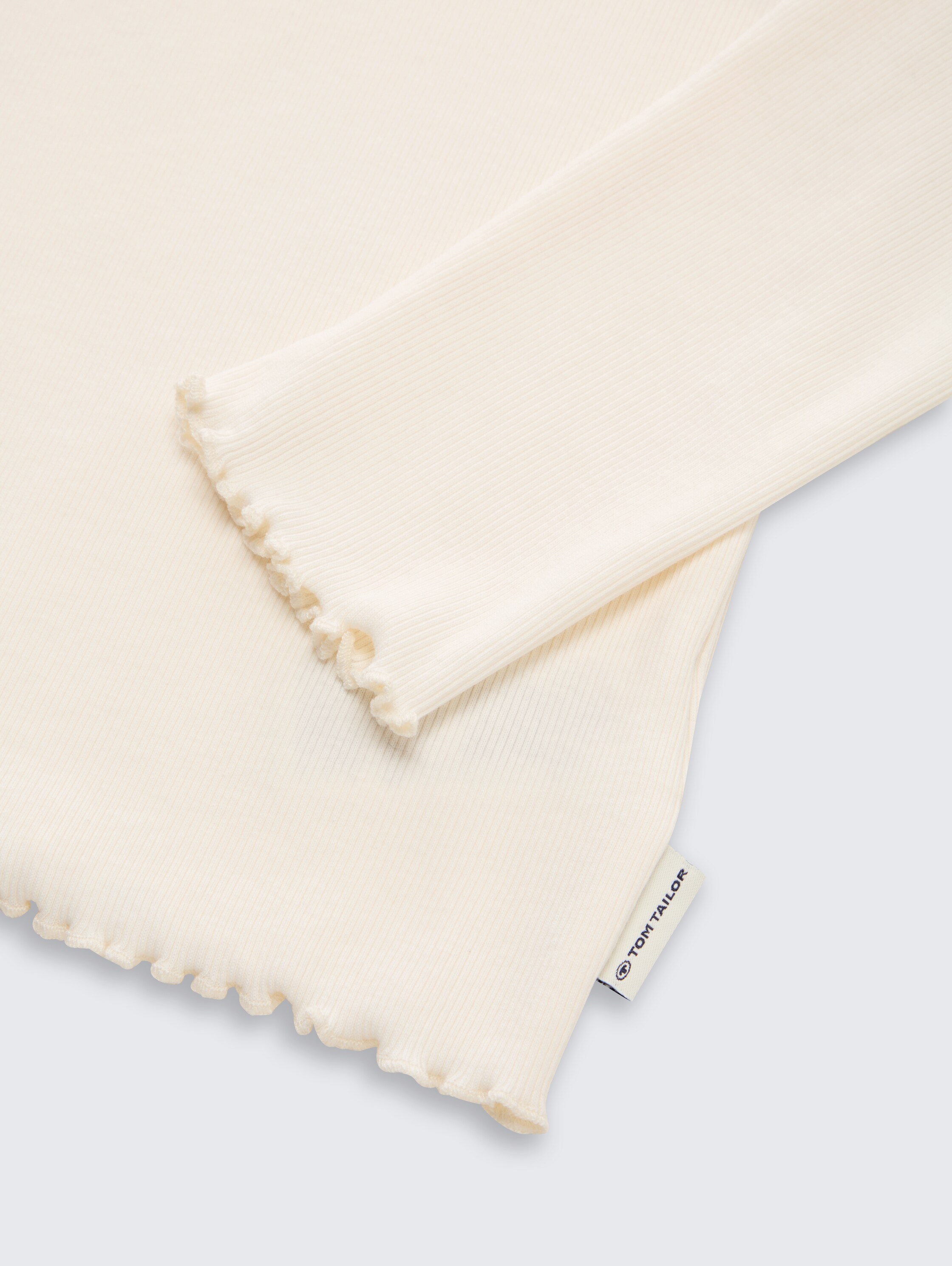 Cropped shirt met lange mouwen en geribde structuur - wool_white - 