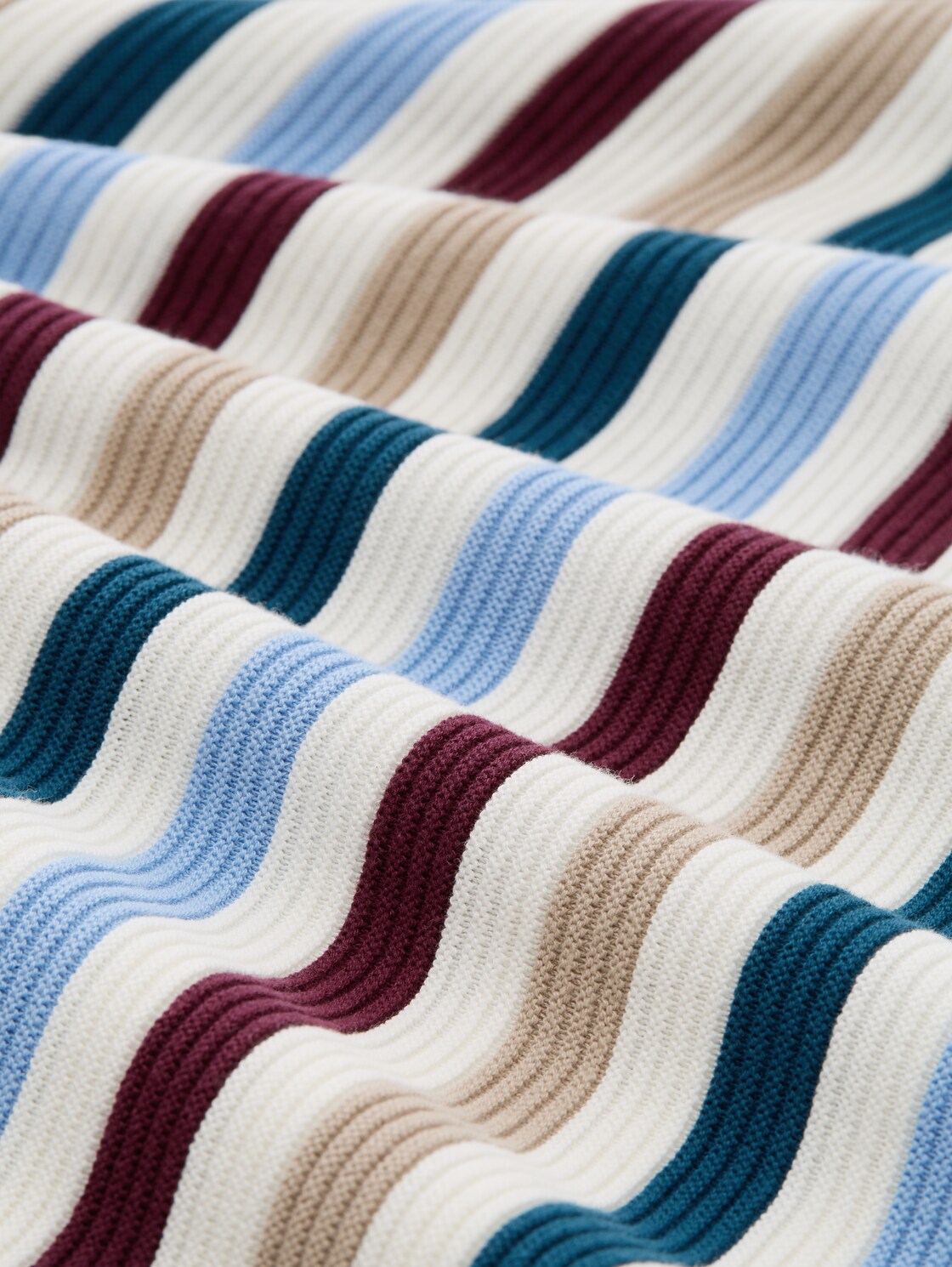 Plus Size - Strickpullover aus Bio-Baumwolle - teal colored ottoman knit - Material-Ansicht