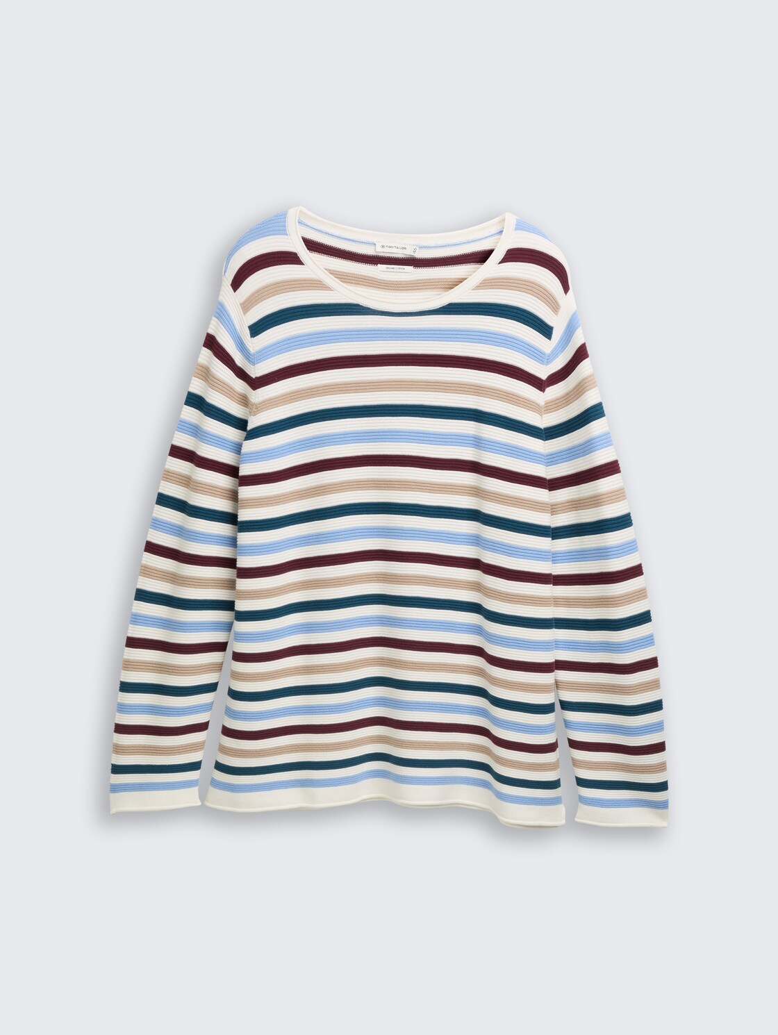 Plus Size - Strickpullover aus Bio-Baumwolle - teal colored ottoman knit