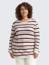 Plus Size - Strickpullover aus Bio-Baumwolle - rose ottoman knit - Ausschnitt Model-Vorderansicht