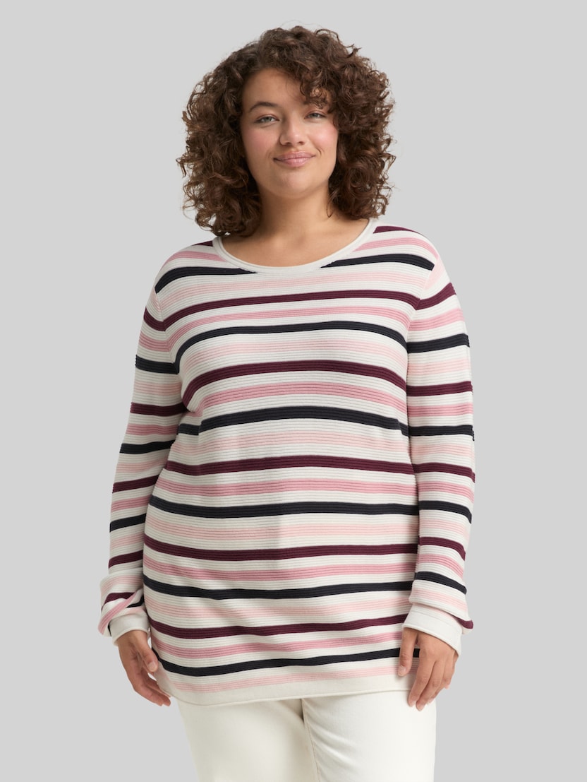 Plus Size - Strickpullover aus Bio-Baumwolle von Women Plus Size, rose ottoman knit