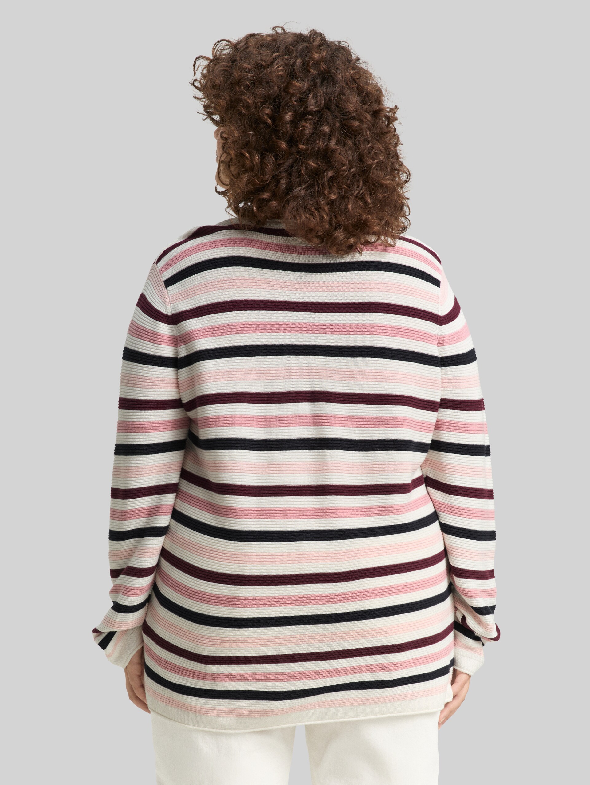 Plus Size - Strickpullover aus Bio-Baumwolle - rose ottoman knit