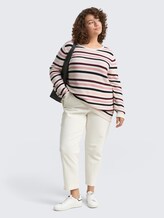 Plus Size - Strickpullover aus Bio-Baumwolle - rose ottoman knit - Model-Vorderansicht