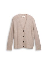 Ausgewählt, Plus Size - Ripp Cardigan mit V-Ausschnitt von Tom Tailor, braun