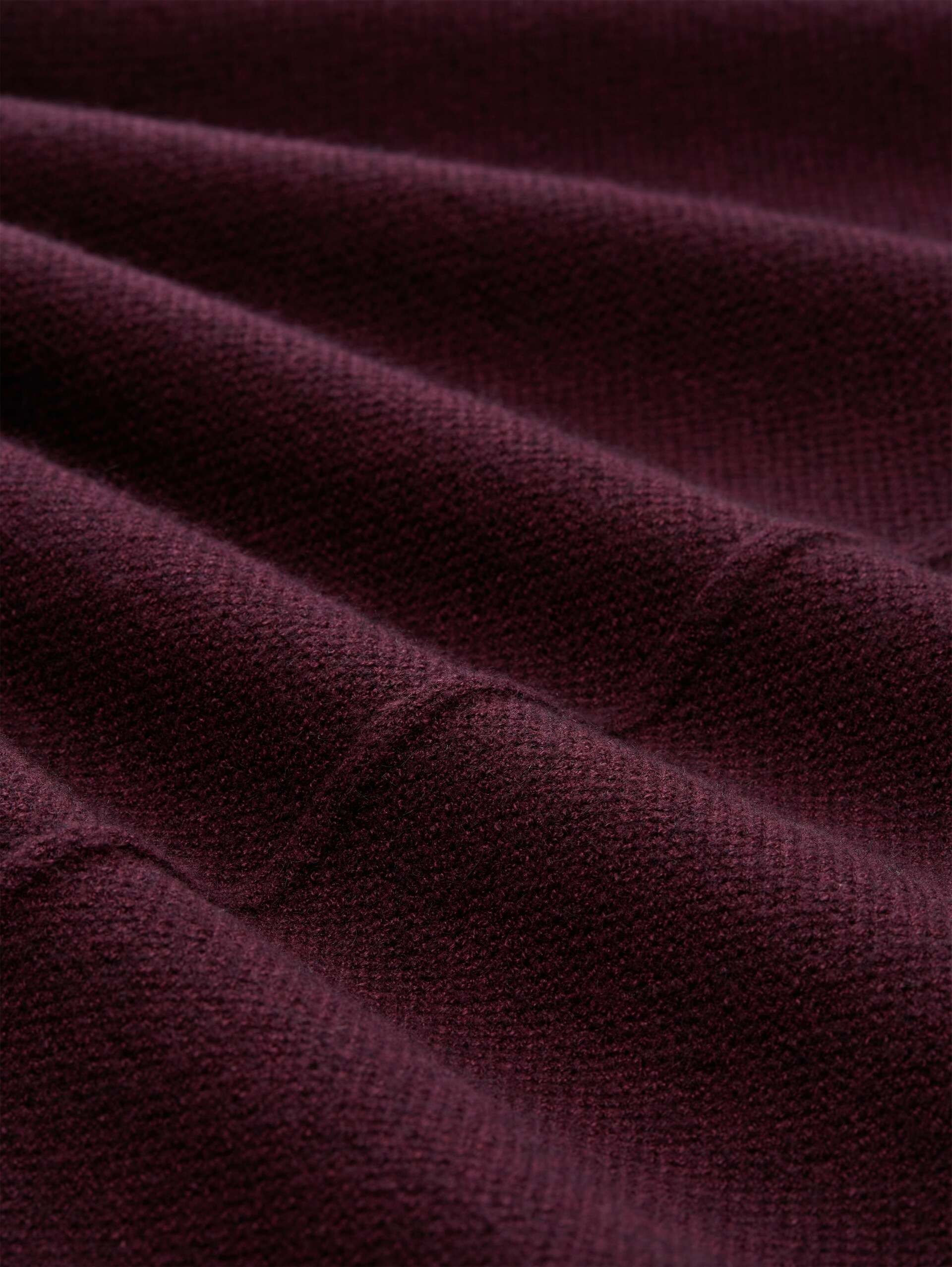 Plus Size - Strickkleid mit Stehkragen - Dark Red Mélange - Material-Ansicht