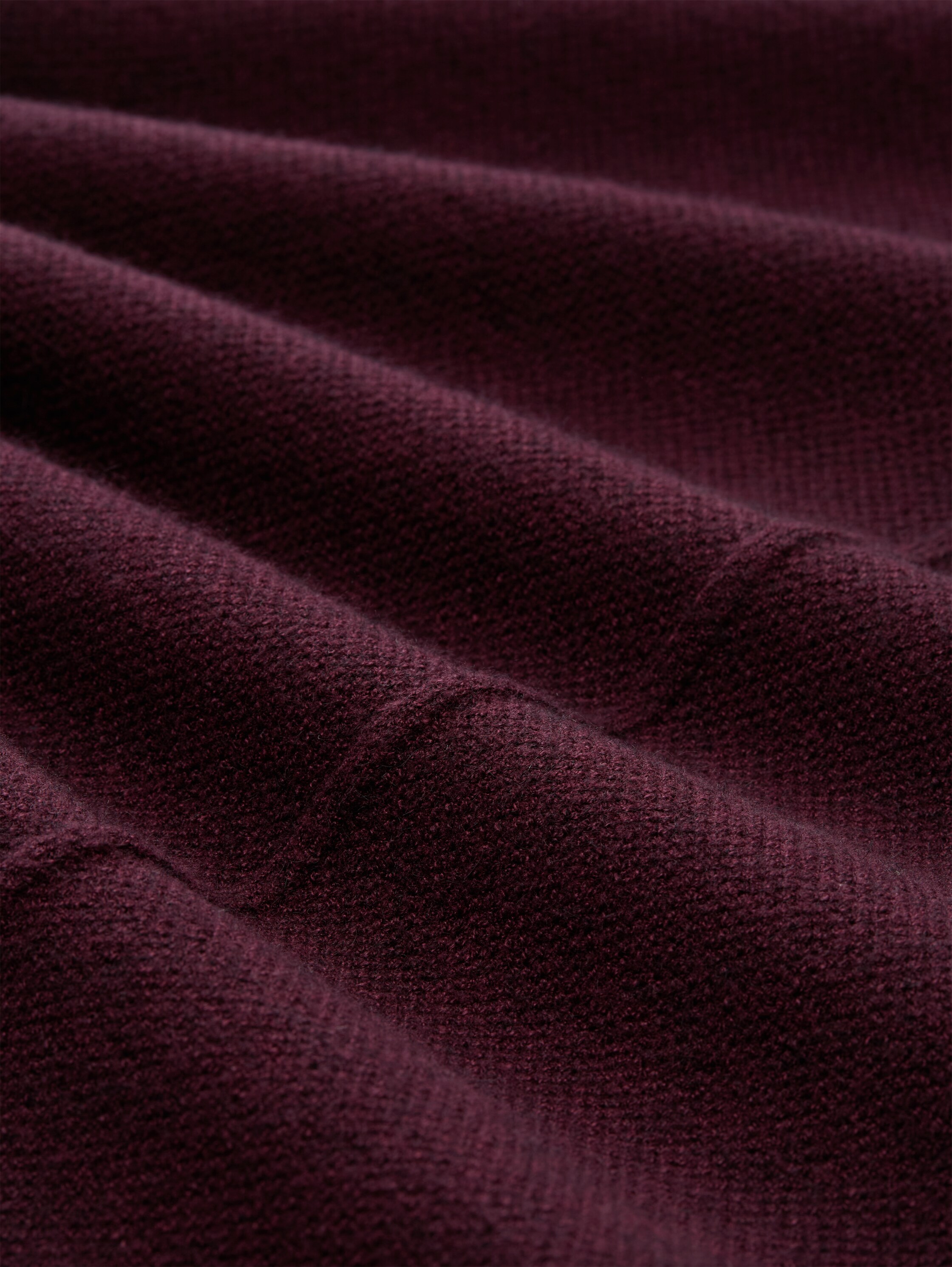 Plus Size - Strickkleid mit Stehkragen - Dark Red Mélange - Material-Ansicht