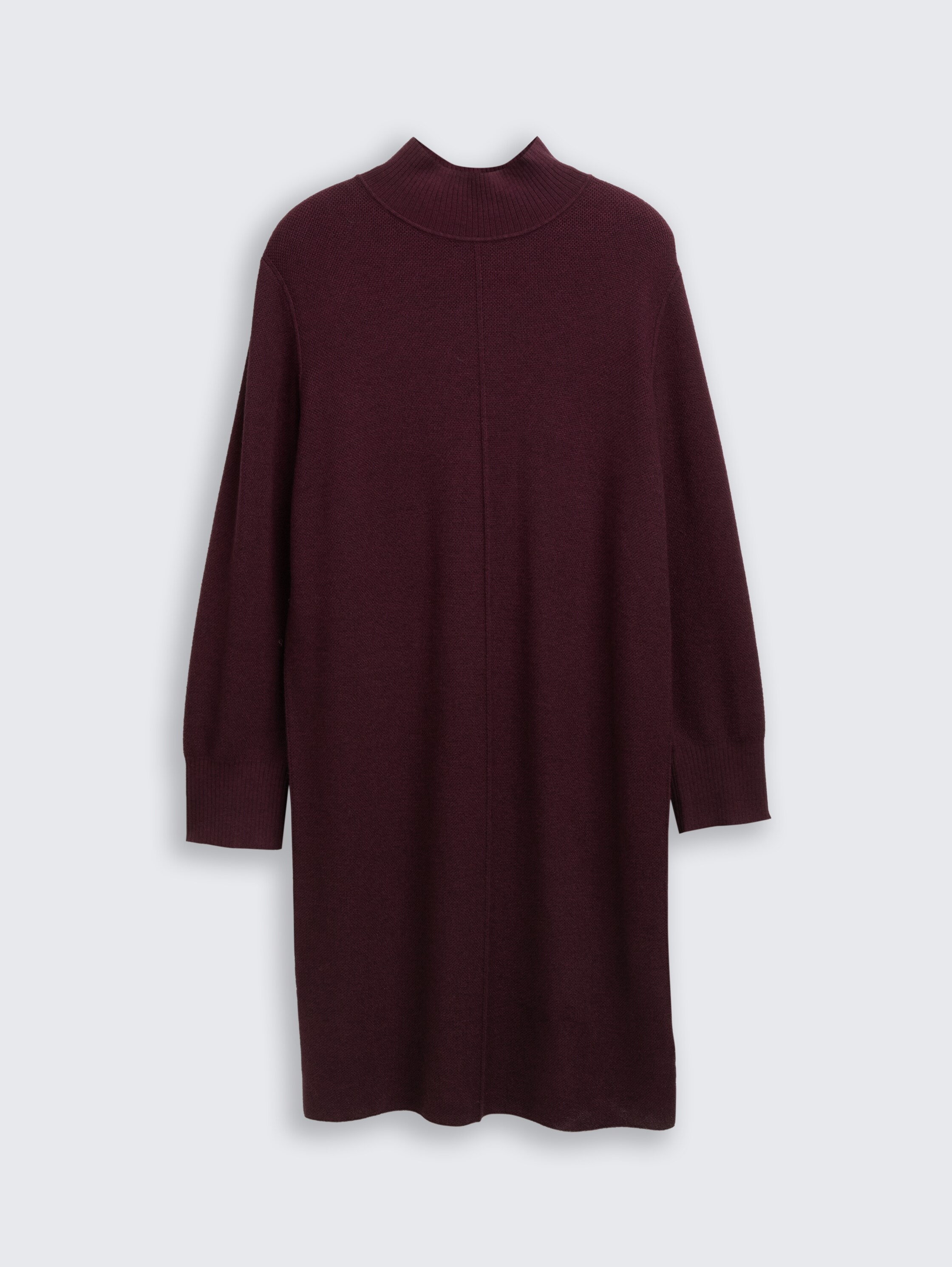 Plus Size - Strickkleid mit Stehkragen - Dark Red Mélange - Vorder-Produkt-Ansicht