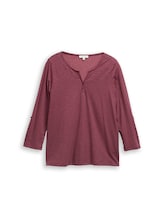 Ausgewählt, Plus Size - Henley Blusenshirt mit Muster von Tom Tailor, rot
