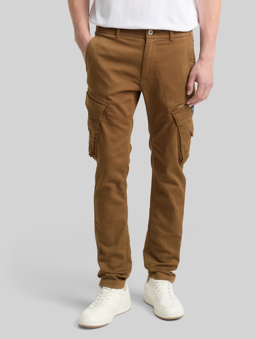 Tapered cargo trousers with stretch by Men, dark palm