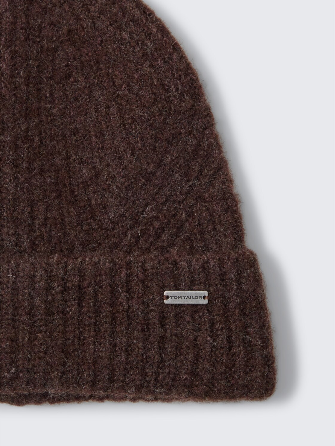 Beanie Mütze - dark oak brown melange - Material-Ansicht