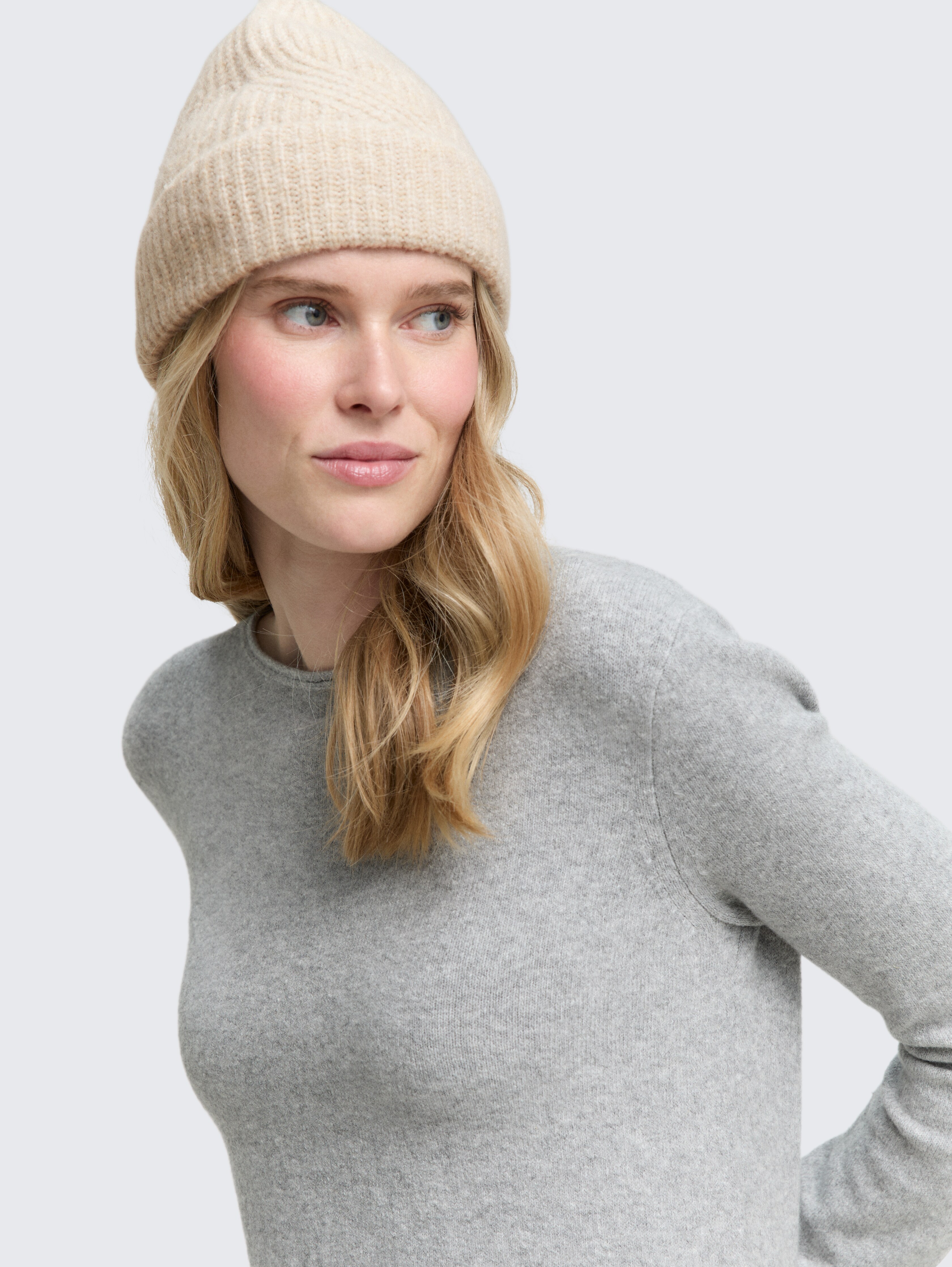 Beanie Mütze von Women, sand stone beige melange