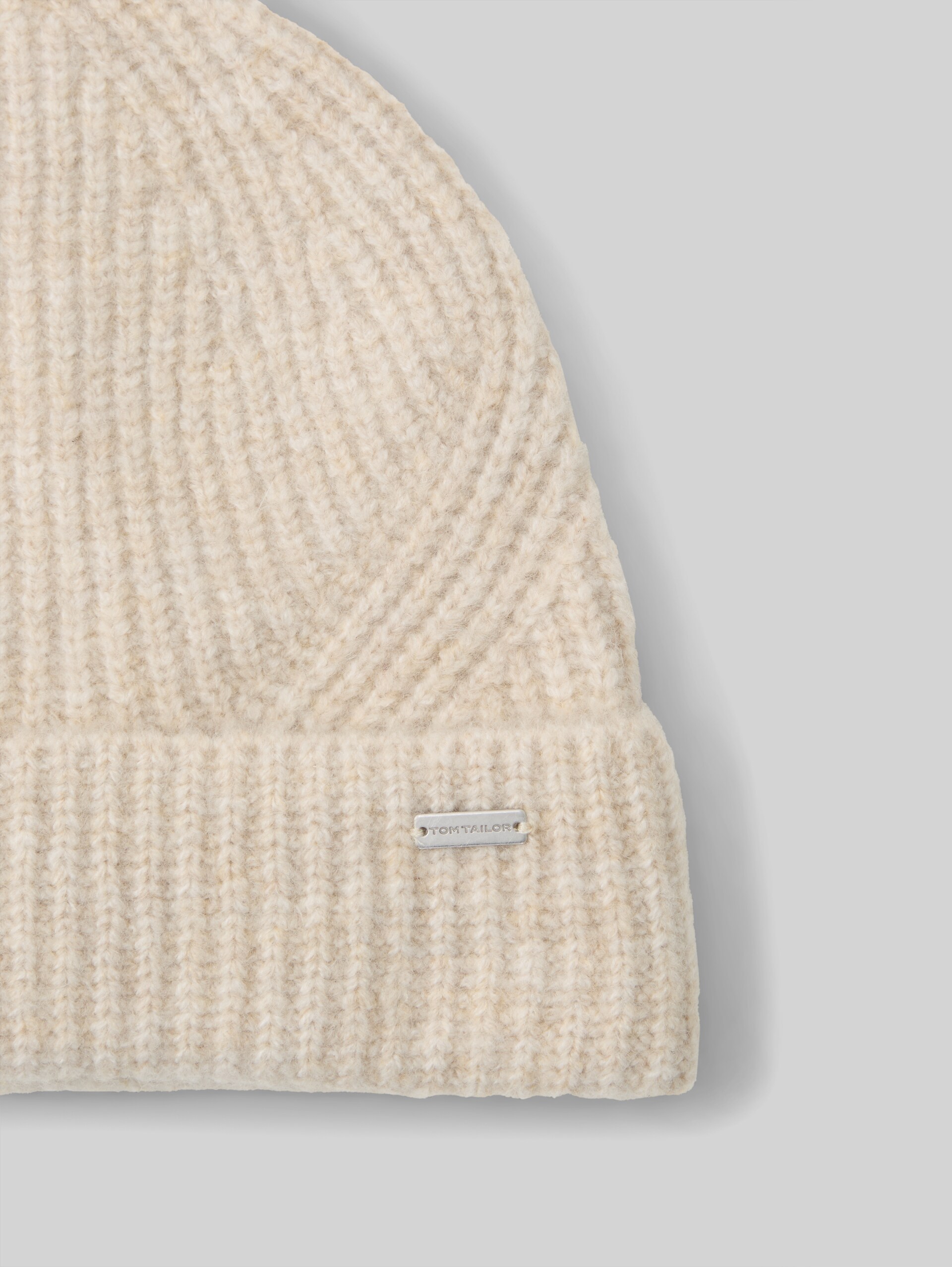 Beanie Mütze - sand stone beige melange - Material-Ansicht