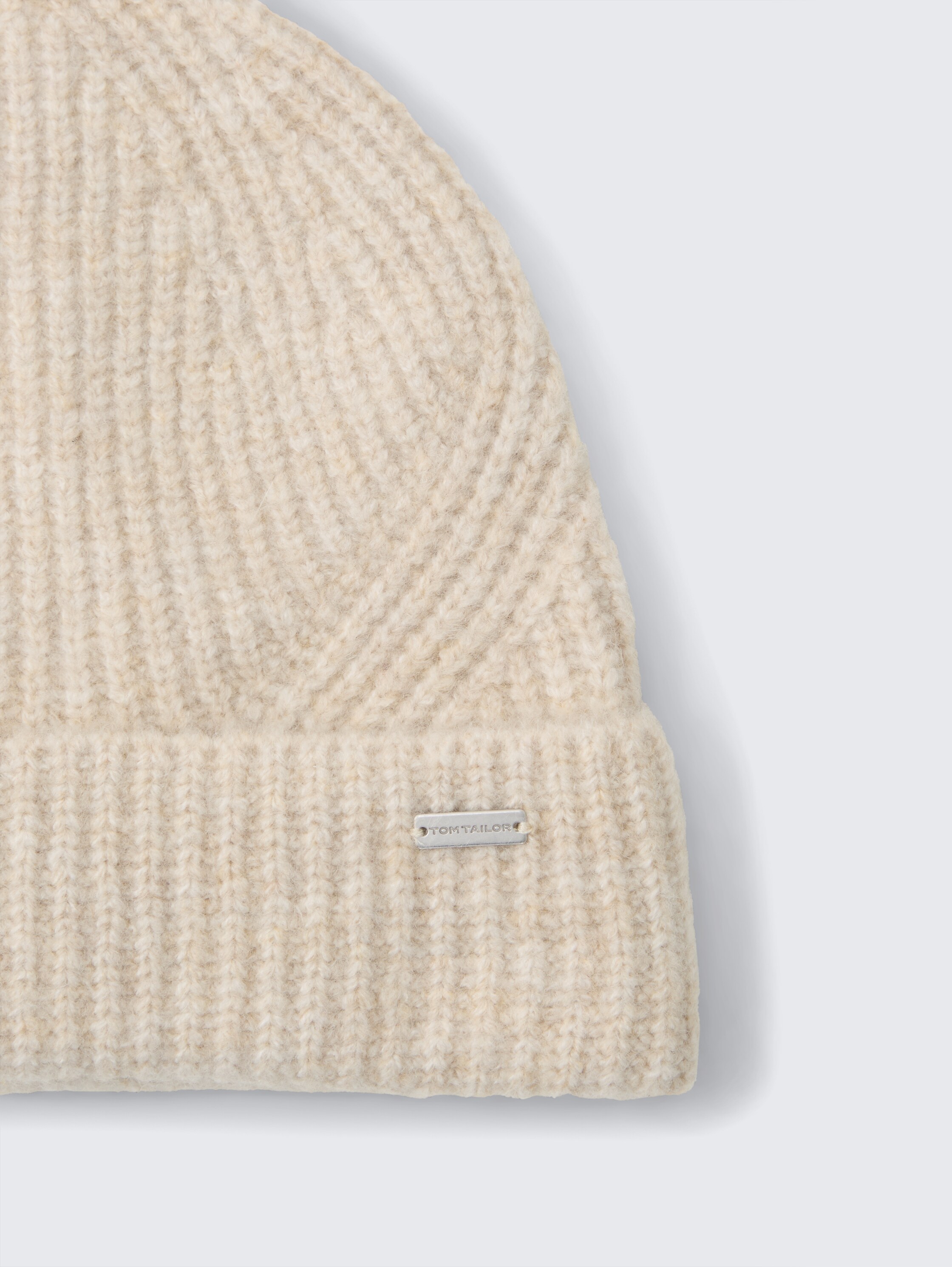 Beanie Mütze - sand stone beige melange - Material-Ansicht