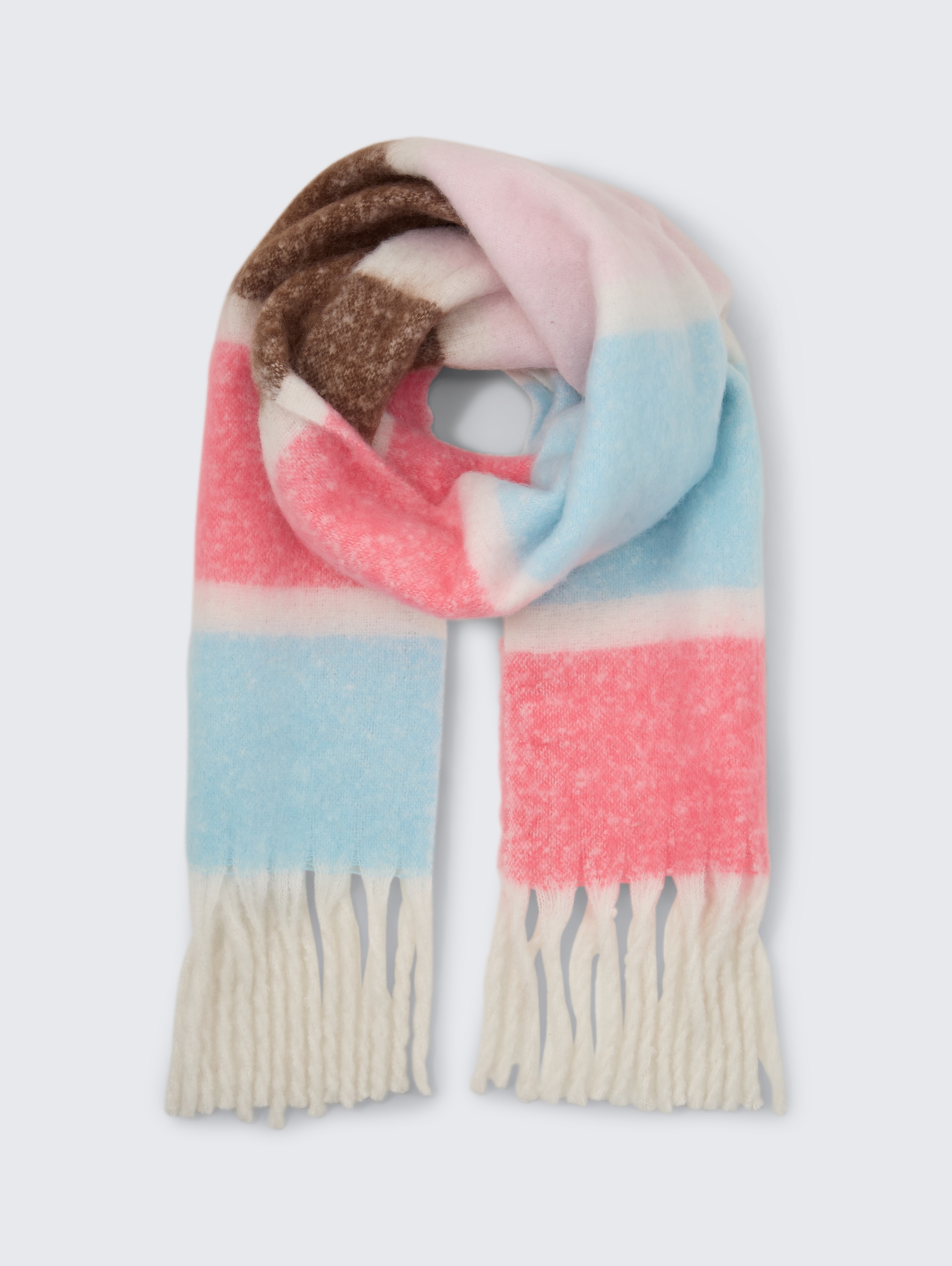 Schal mit Streifenmuster - pink blue stripe design - Vorder-Produkt-Ansicht