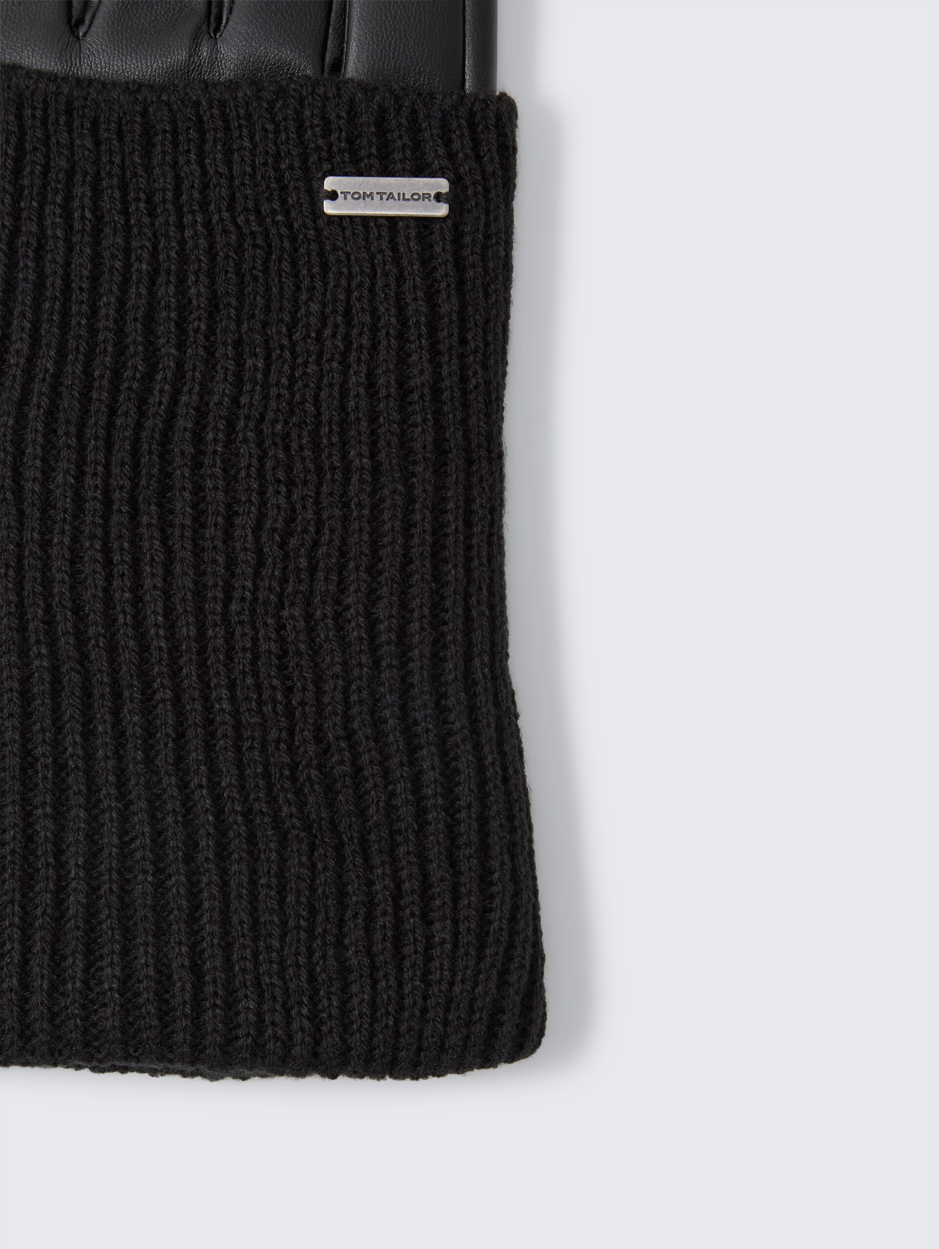 Handschuhe im 2-in-1-Look - deep black - Material-Ansicht
